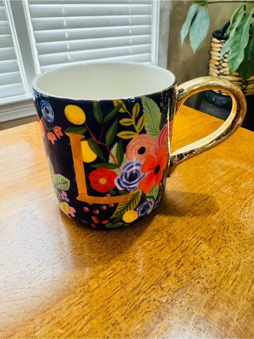 Rifle Paper Co. Coffee Mug Anthropologie Letter L